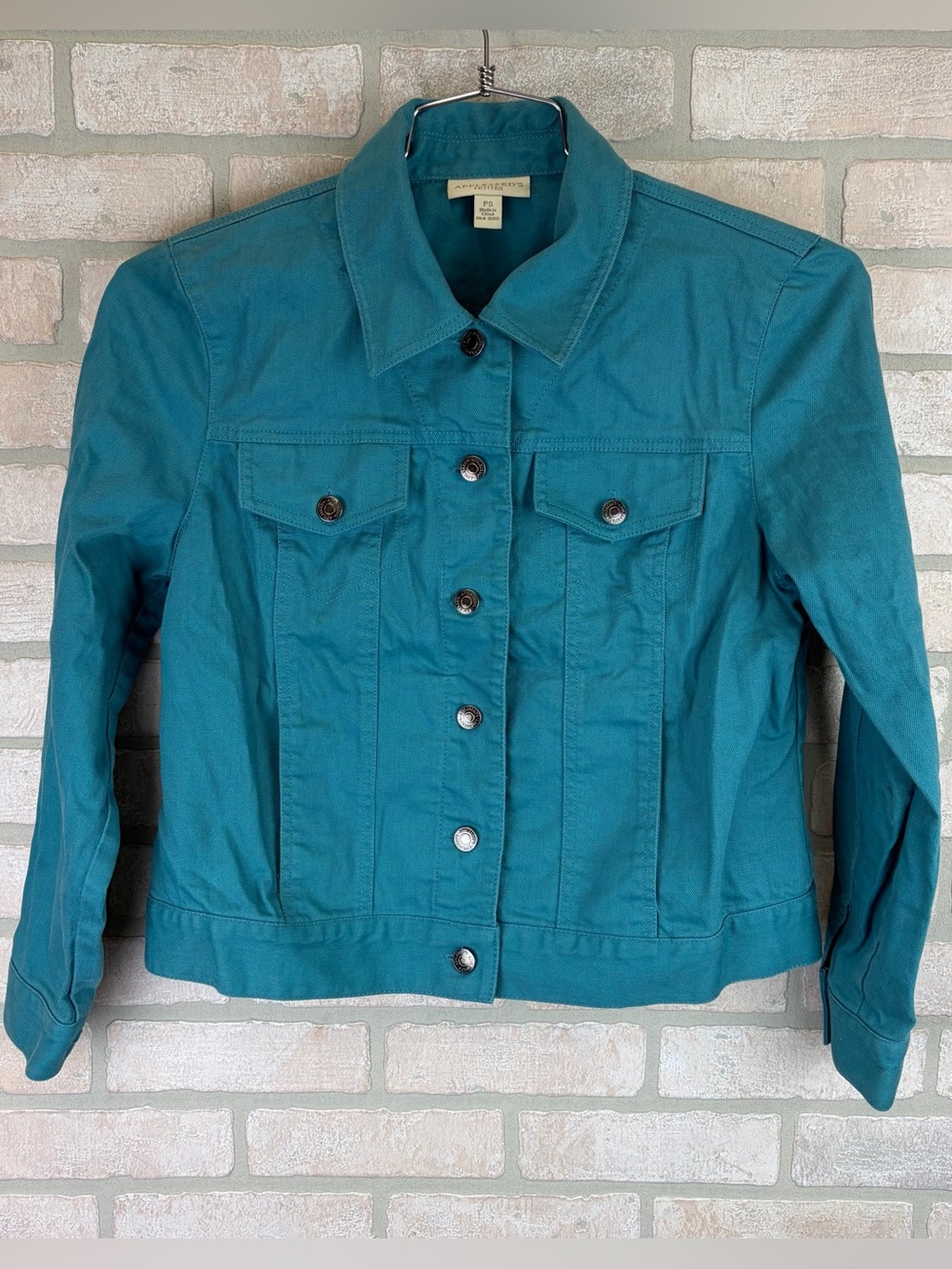 Appleseed’s Teal Cotton Jacket - Classic Button-Front Women’s Small